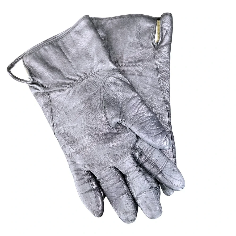 Gloves by Superb Vintage Black Leather Gloves Made in‎ Italy Size 6.5